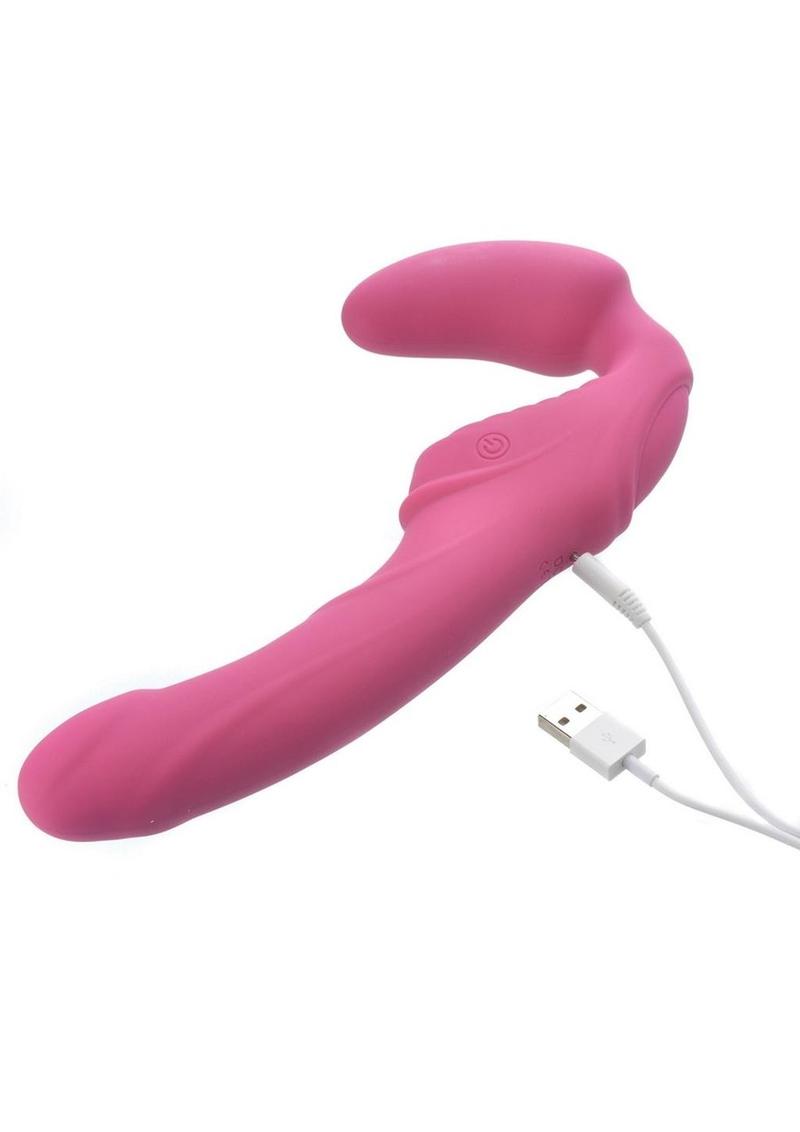 Adam and Eve - Eve's Rechargeable Silicone Dual Vibrating Strapless Strap-On