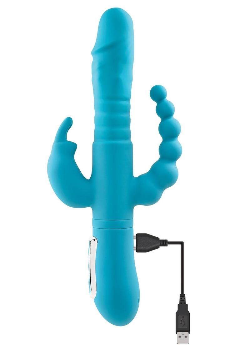 Adam and Eve - Eve's Thrusting Triple Joy Rechargeable Silicone Rabbit