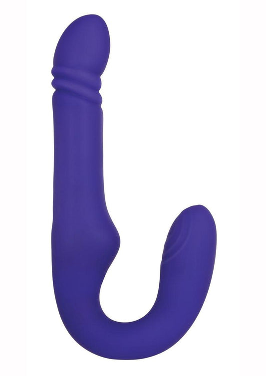 Adam and Eve - Eve's Ultimate Thrusting Strapless Strap-On Rechargeable Silicone Dong - Purple