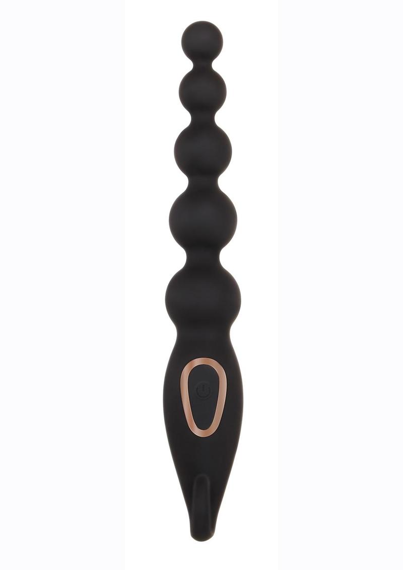 Adam and Eve Rechargeable Silicone Vibrating Anal Bead Stick - Black