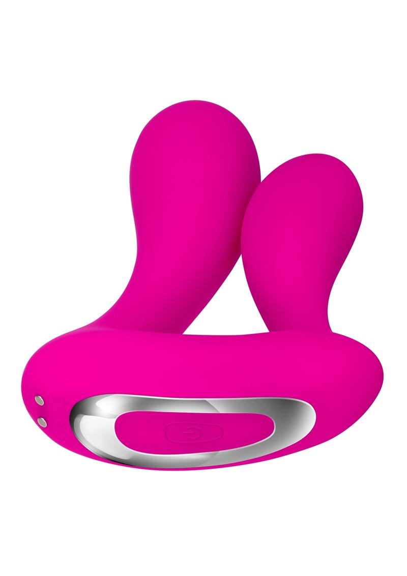 Adam and Eve Silicone Rechargeable Dual Entry Vibrator with Remote Control