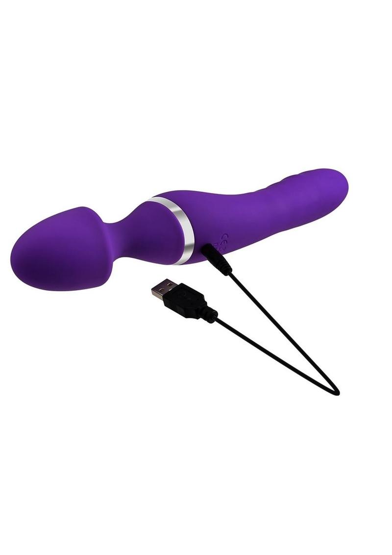 Adam and Eve The Dual End Twirling Wand Rechargeable Silicone Heating Vibrator