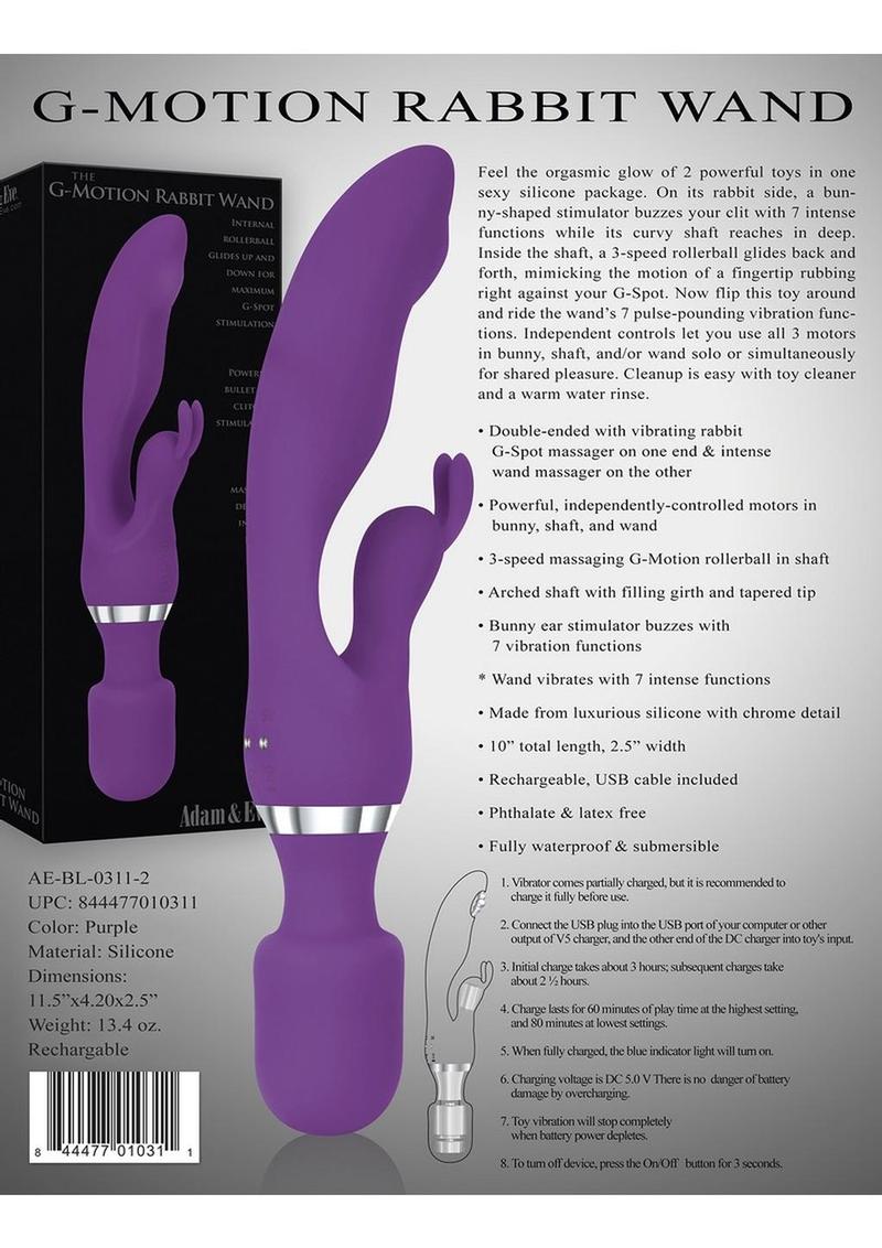 Adam and Eve The G-Motion Rabbit Wand Massager