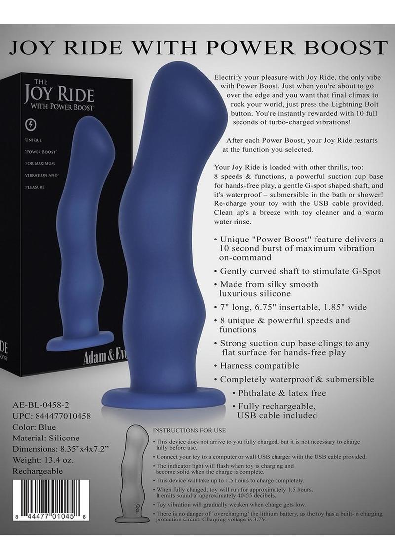 Adam and Eve The Joy Ride with Power Boost Rechargeable Silicone G-Spot Vibrator