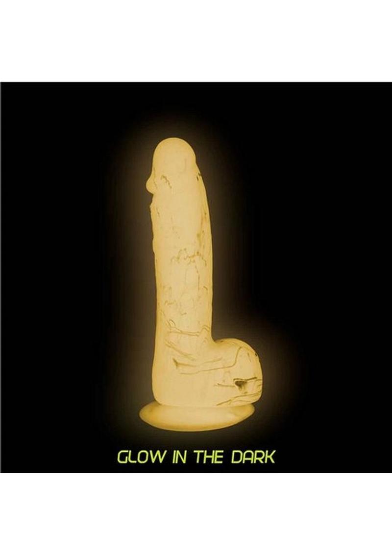 Addiction Toy Collection Brandon Silicone Glow In The Dark Dildo with Balls