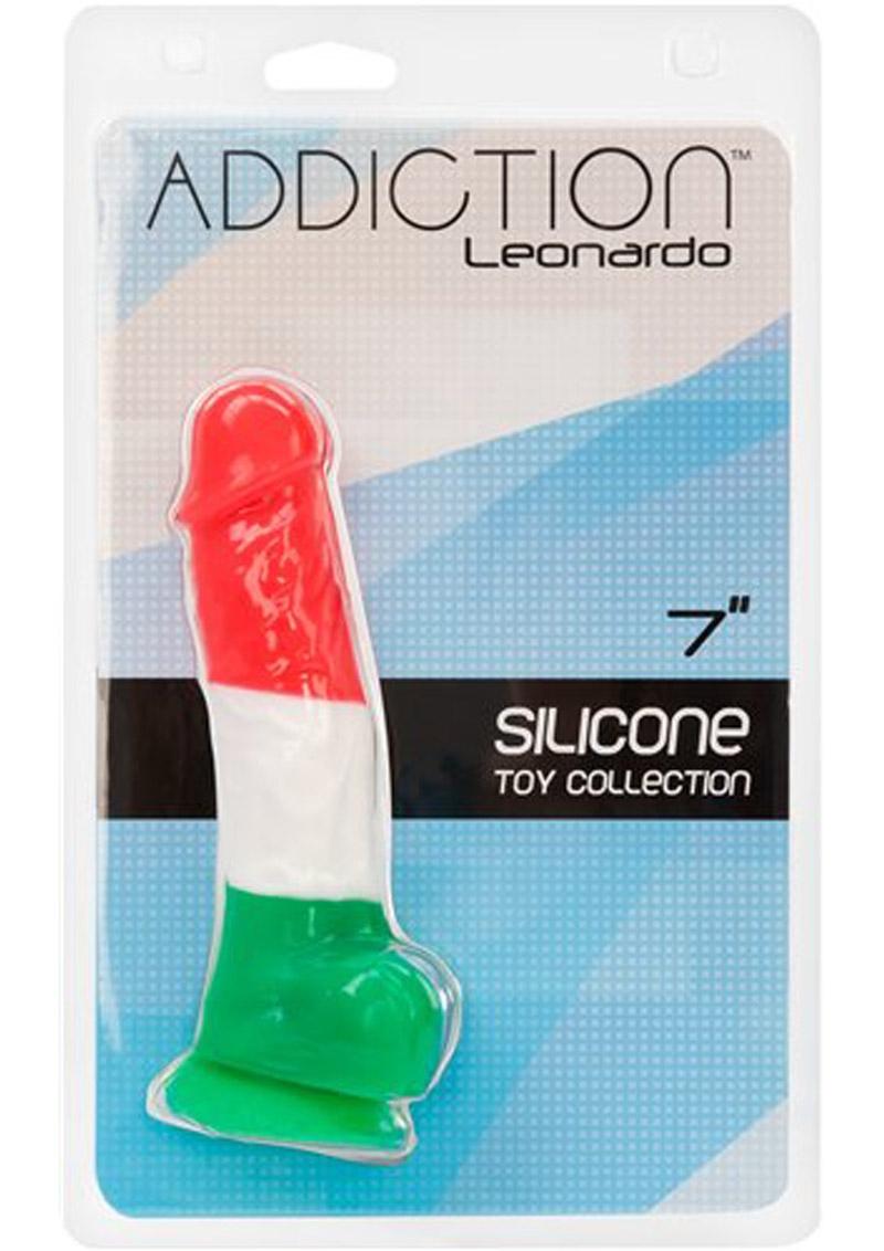 Addiction Toy Collection Leonardo Silicone Dildo with Balls - Multicolor - 7in