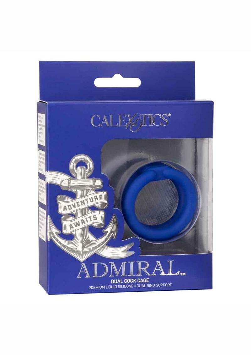Admiral Dual Silicone Cock Cage - Blue