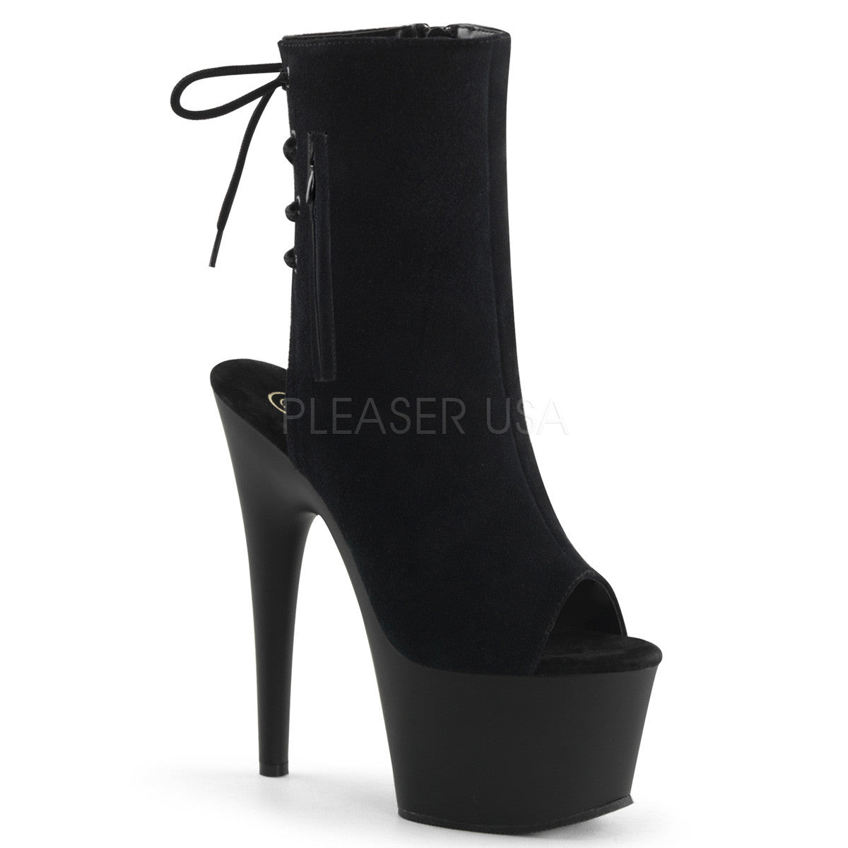 7" Open Toe Boots Suede - PlaythingsMiami