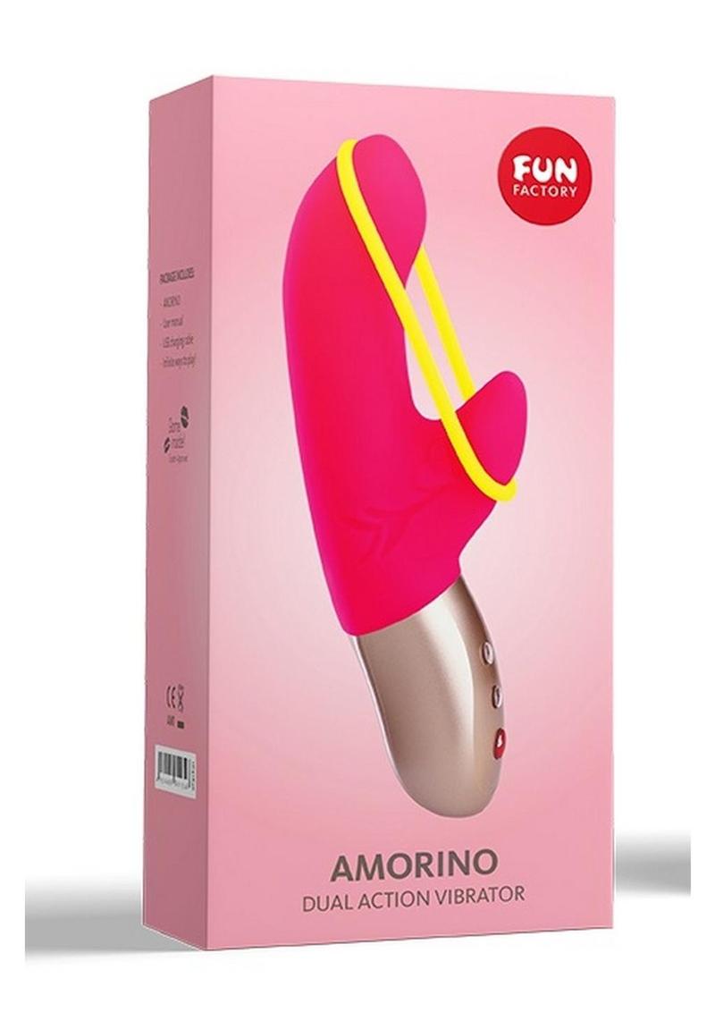 Amorino Silicone Vibrator with Clitoral Stimulator - Pink