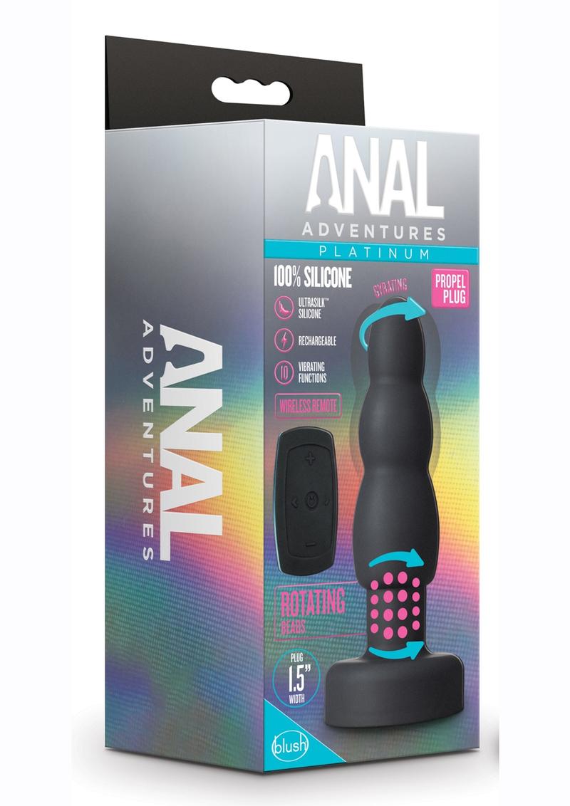Anal Adventures Platinum Propel Butt Plug - Black
