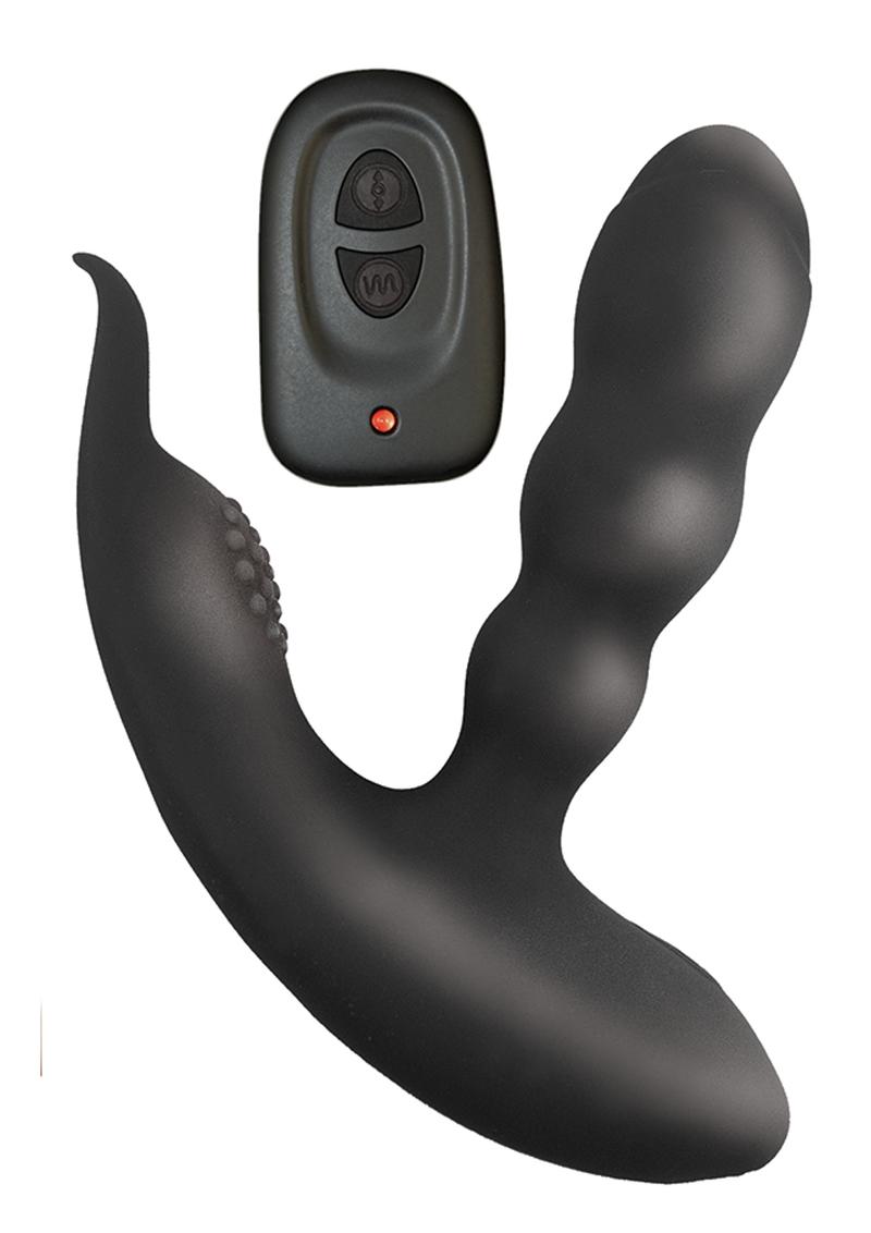 Anal-Ese Collection Rechargeable Silicone P-Spot Prostate Stimulator with Remote Control - Black