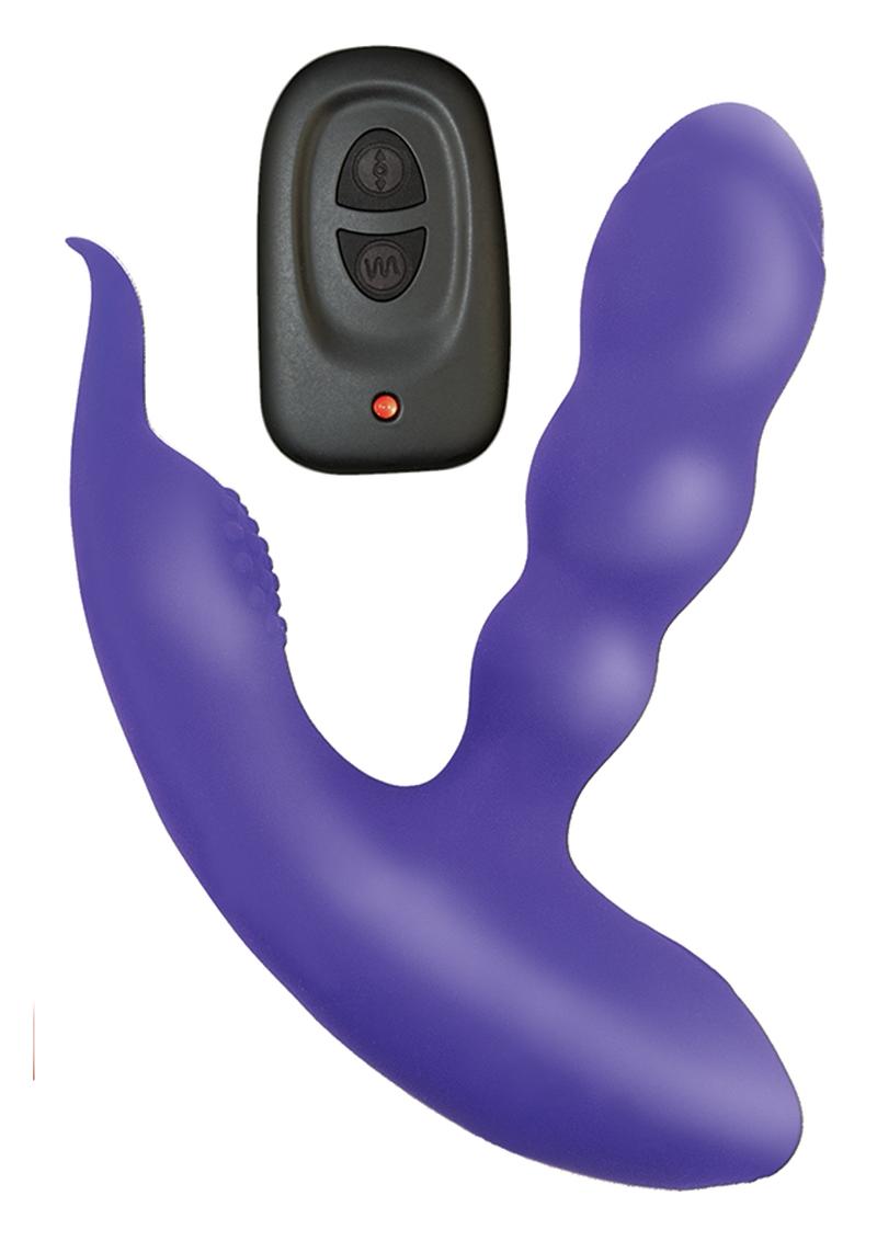 Anal-Ese Collection Rechargeable Silicone P-Spot Prostate Stimulator with Remote Control - Purple