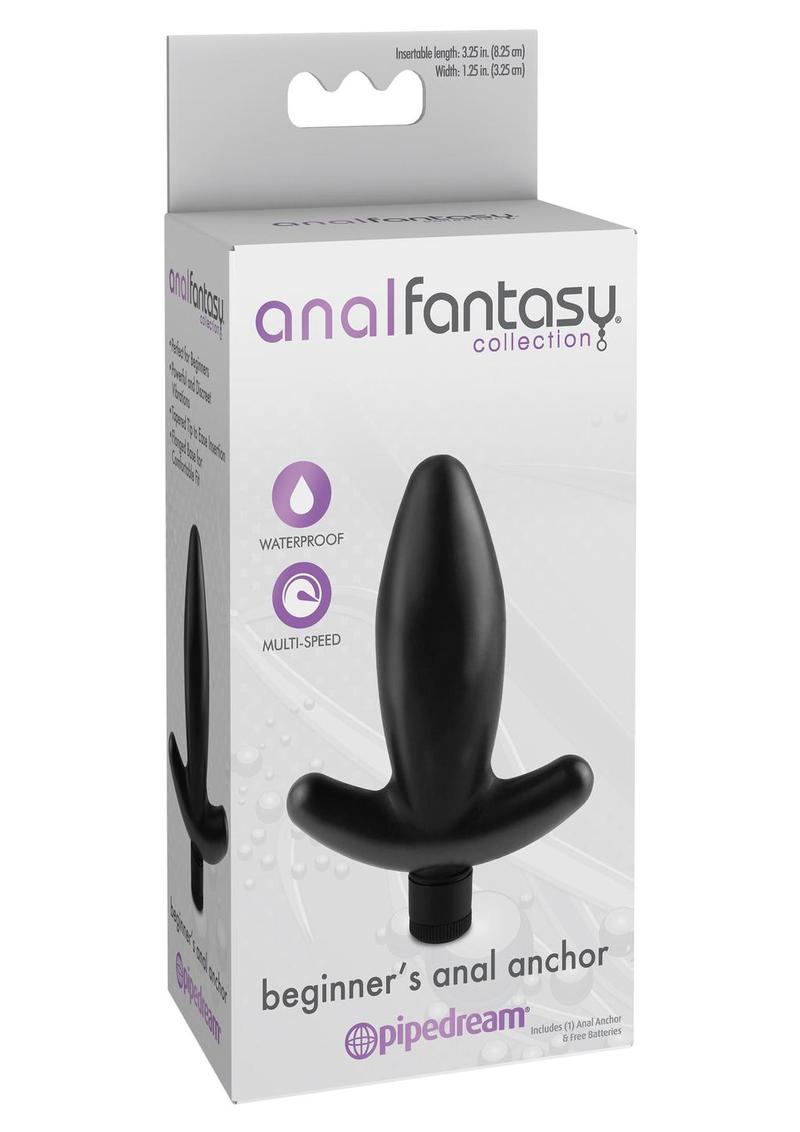 Anal Fantasy Collection Beginner's Anal Anchor Vibrating Waterproof - Black - 3.25in
