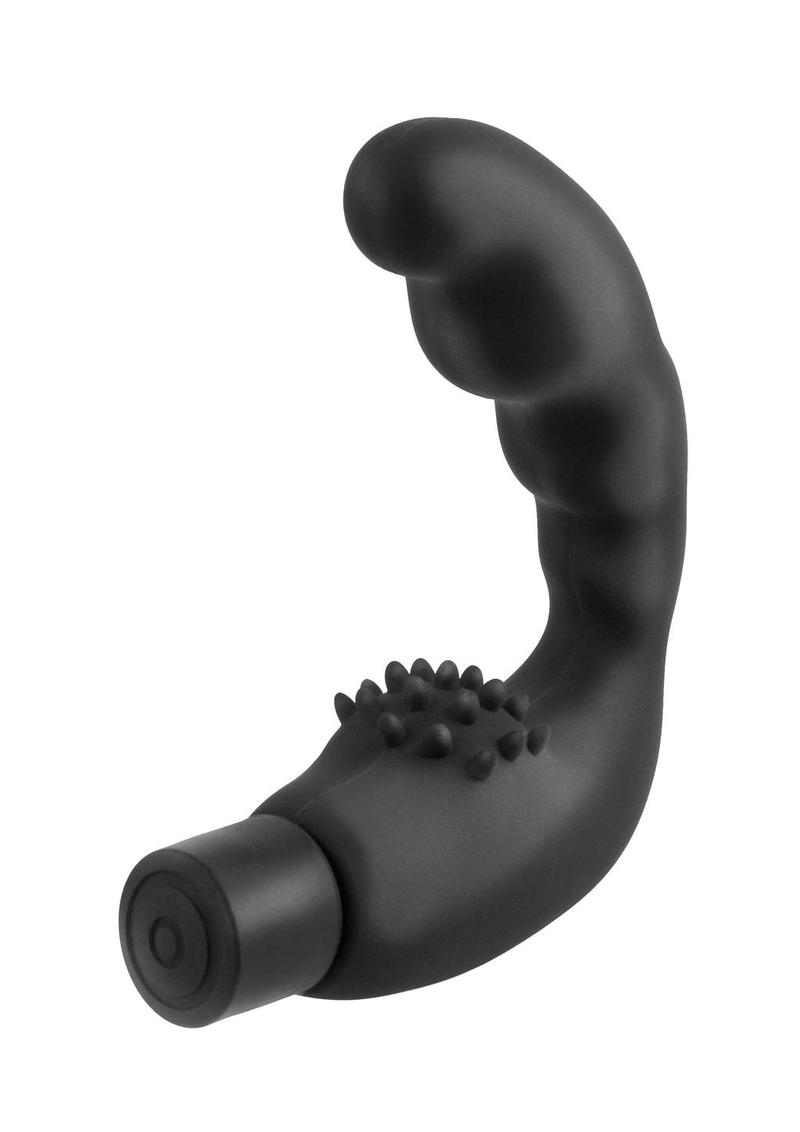 Anal Fantasy Collection Vibrating Reach Around Silicone Massager Waterproof - Black - 4.25in