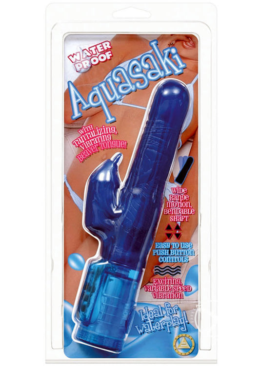 Aquasaki Waterproof Vibrator - Blue - 6.5in