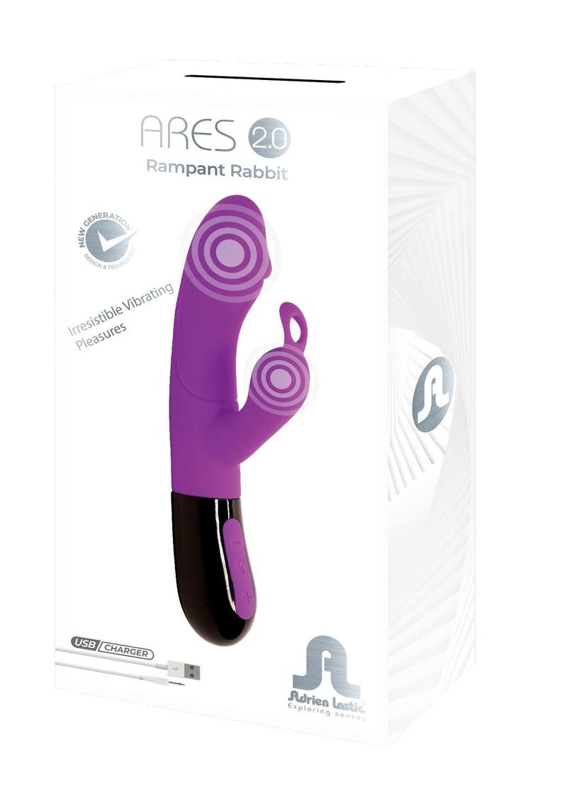 Ares 2.0 Rechargeable Silicone Double Stimulator - Black/Purple