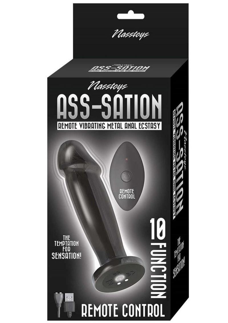 Ass-Sation Remote Control Vibrating Metal Anal Ecstasy - Black/Metal