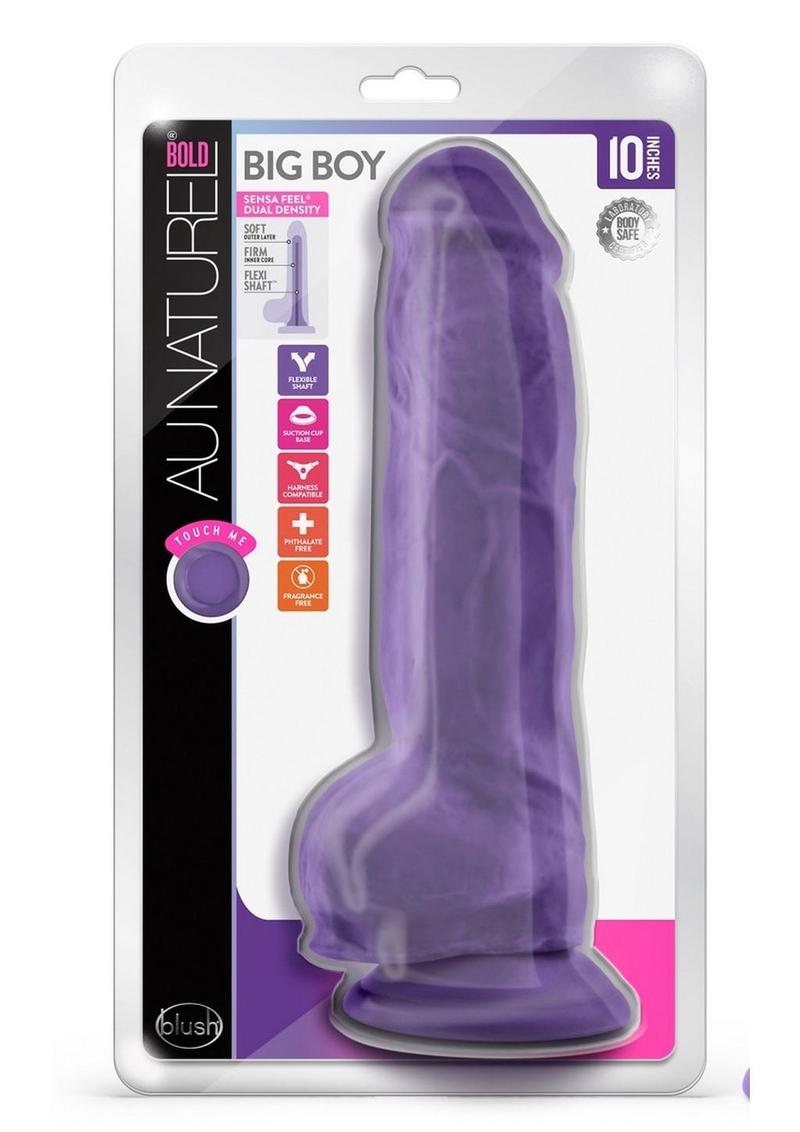 Au Naturel Bold Big Boy Dildo with Suction Cup - Purple - 10in