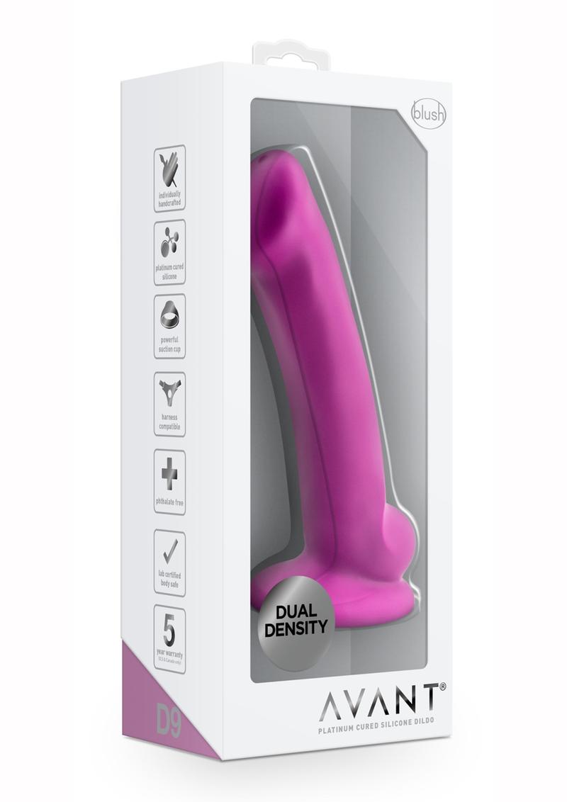 Avant D9 Ergo Mini Silicone Dildo with Suction Cup - Purple/Violet - 6.5in