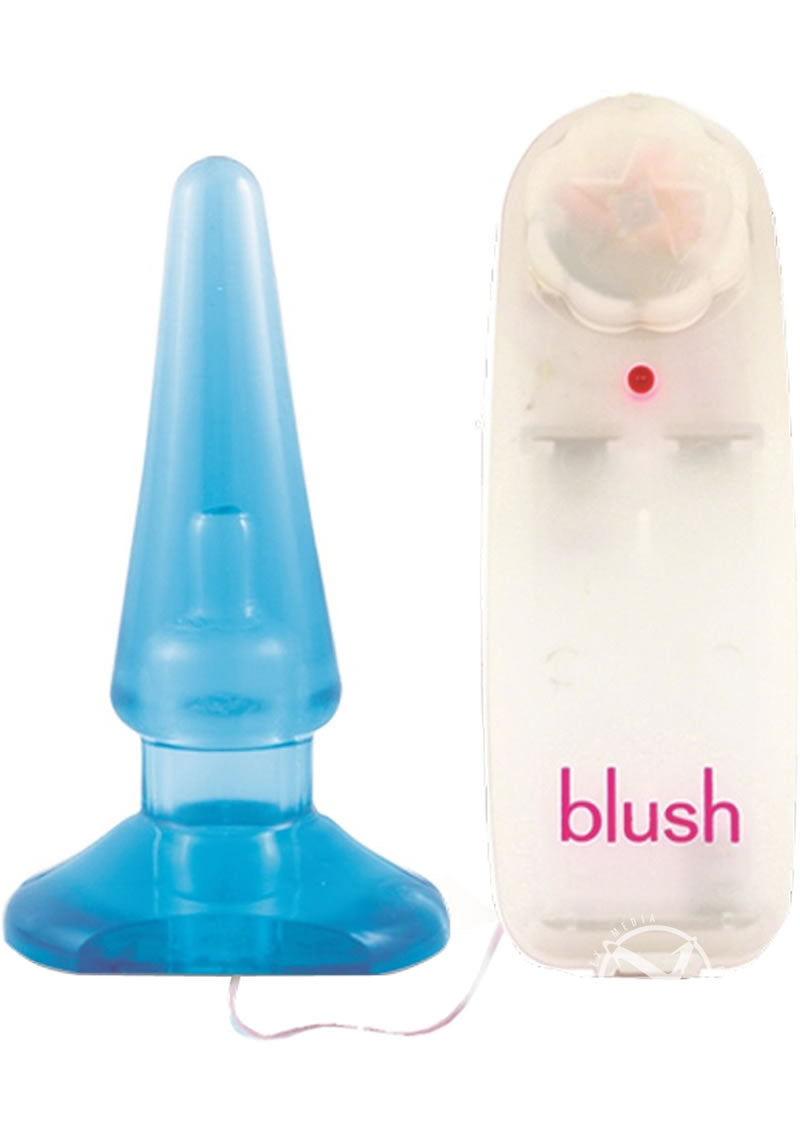 B Yours Basic Vibrating Butt Plug with Remote Control - Blue