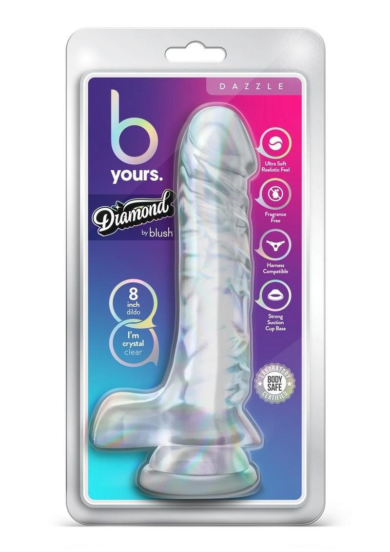 B Yours Diamond Dazzle Dildo - Clear - 9in