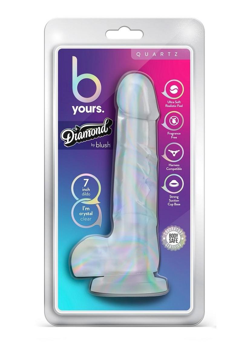 B Yours Diamond Quartz Dildo - Clear - 7.5in