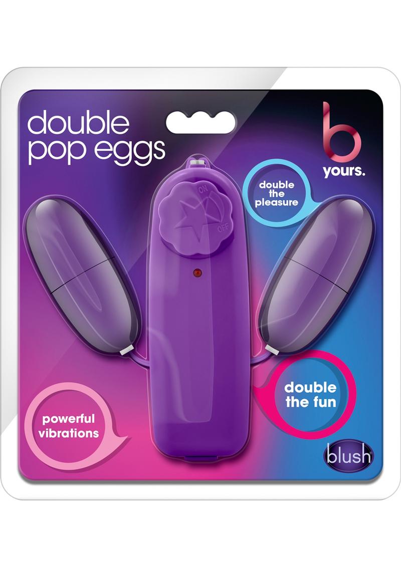 B Yours Double Pop Eggs with Remote Control - Plum/Purple