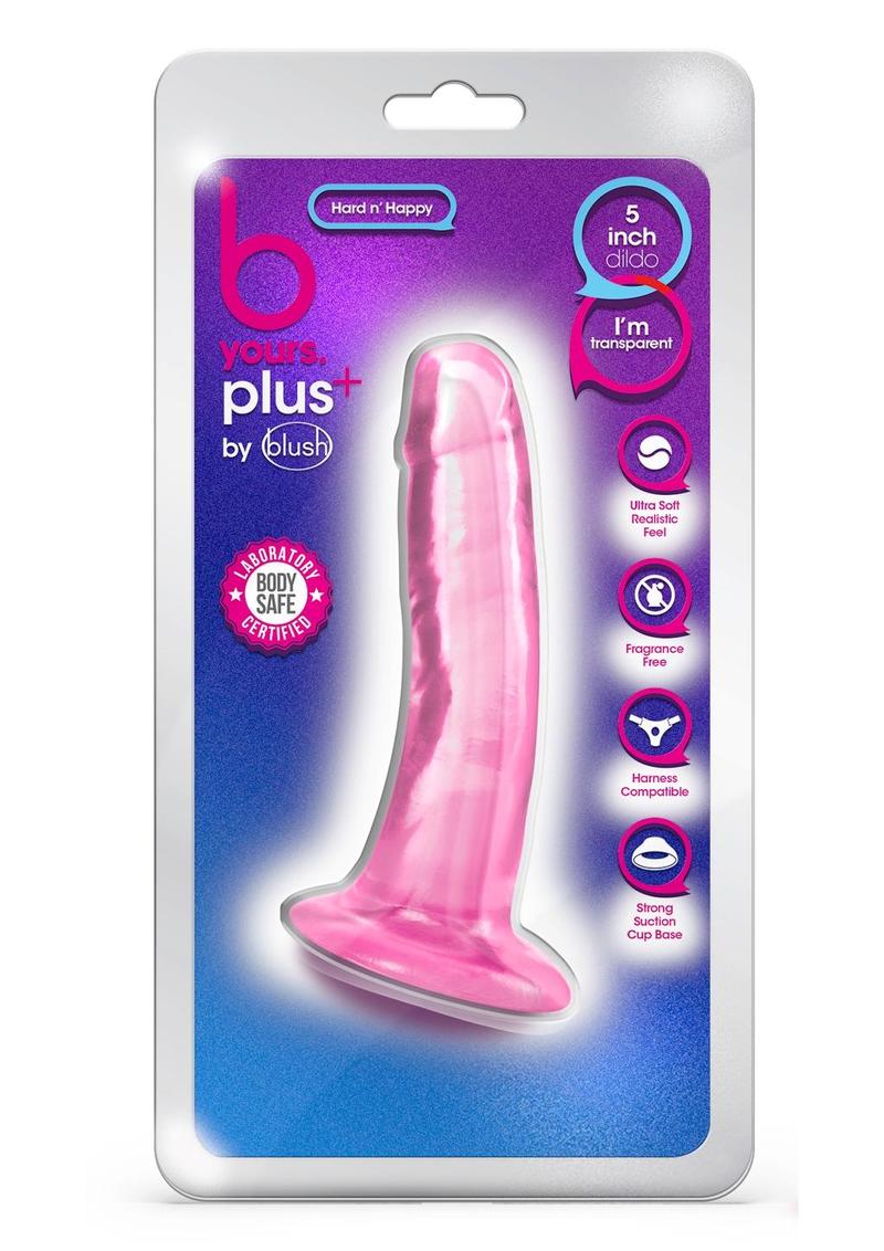 B Yours Plus Hard N' Happy Realistic Dildo - Pink - 5.5in