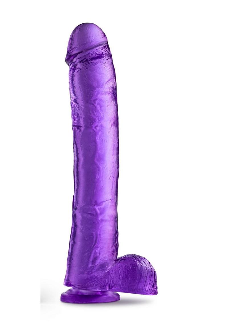 B Yours Plus Hefty N' Hung Realistic Dildo with Suction Cup - Purple