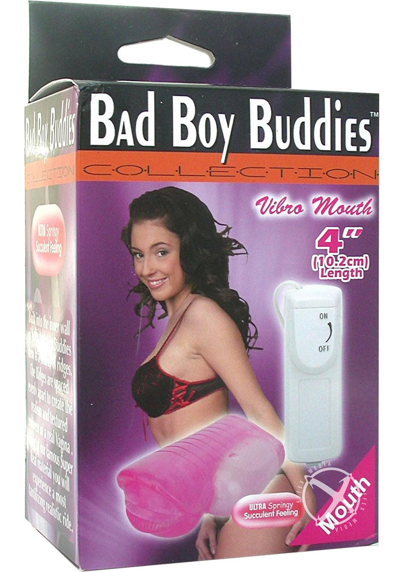 Bad Boy Buddies Vibro Masturbator - Mouth - Pink