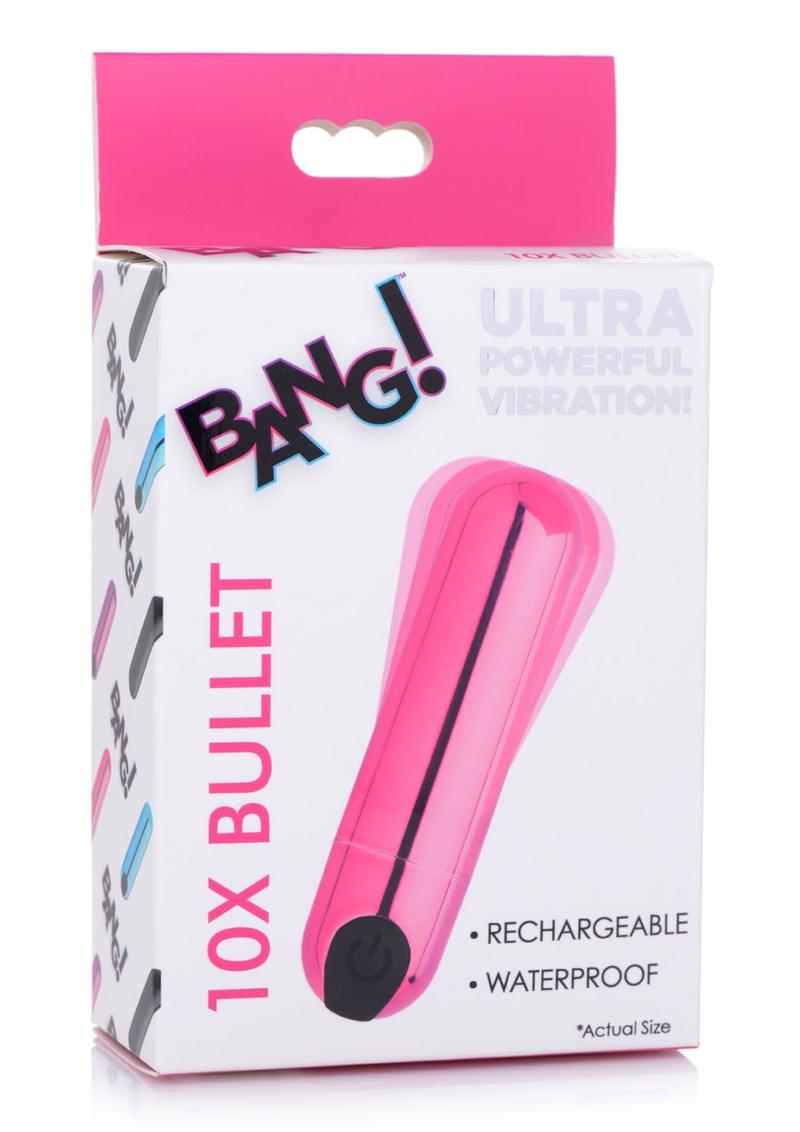 Bang! 10x Vibrating Metallic Rechargeable Bullet Vibrator - Pink