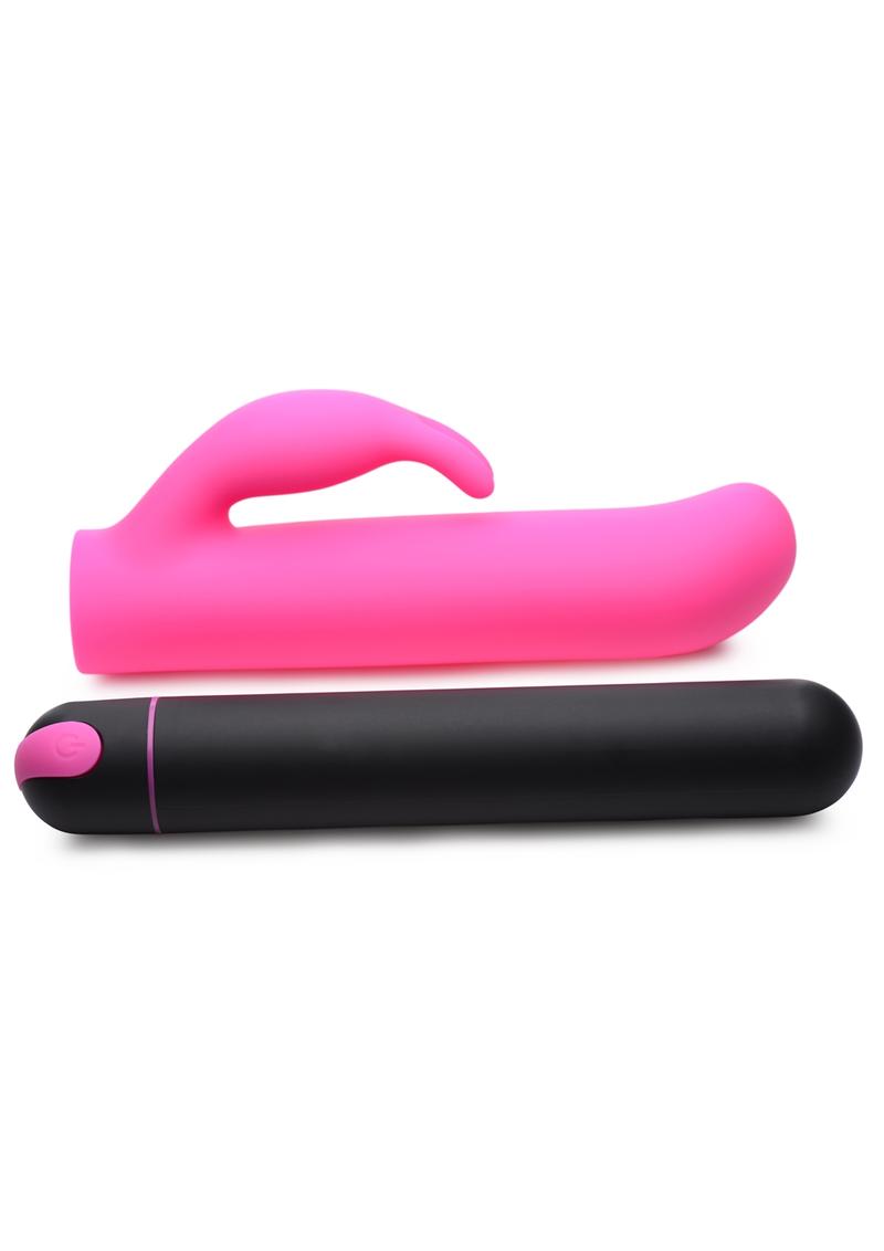 Bang! XL Bullet and Rabbit Silicone Sleeve - Pink - Set