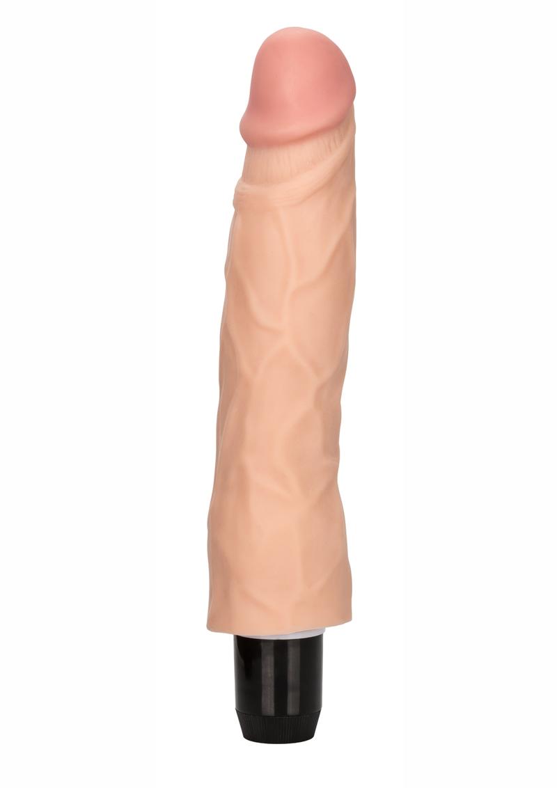 Bendable Pureskin EZ-Bend Stud Vibrating Dildo - Flesh/Vanilla - 8in