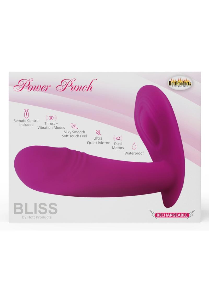 Bliss Power Punch USB Magnetic Rechargeable Silicone Dual Vibe Vibrator Waterproof - Pink