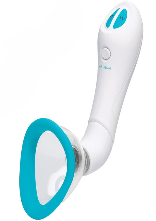 Bloom Intimate Body Pump Silicone Vibrating Rechargeable - Blue/Sky Blue/White