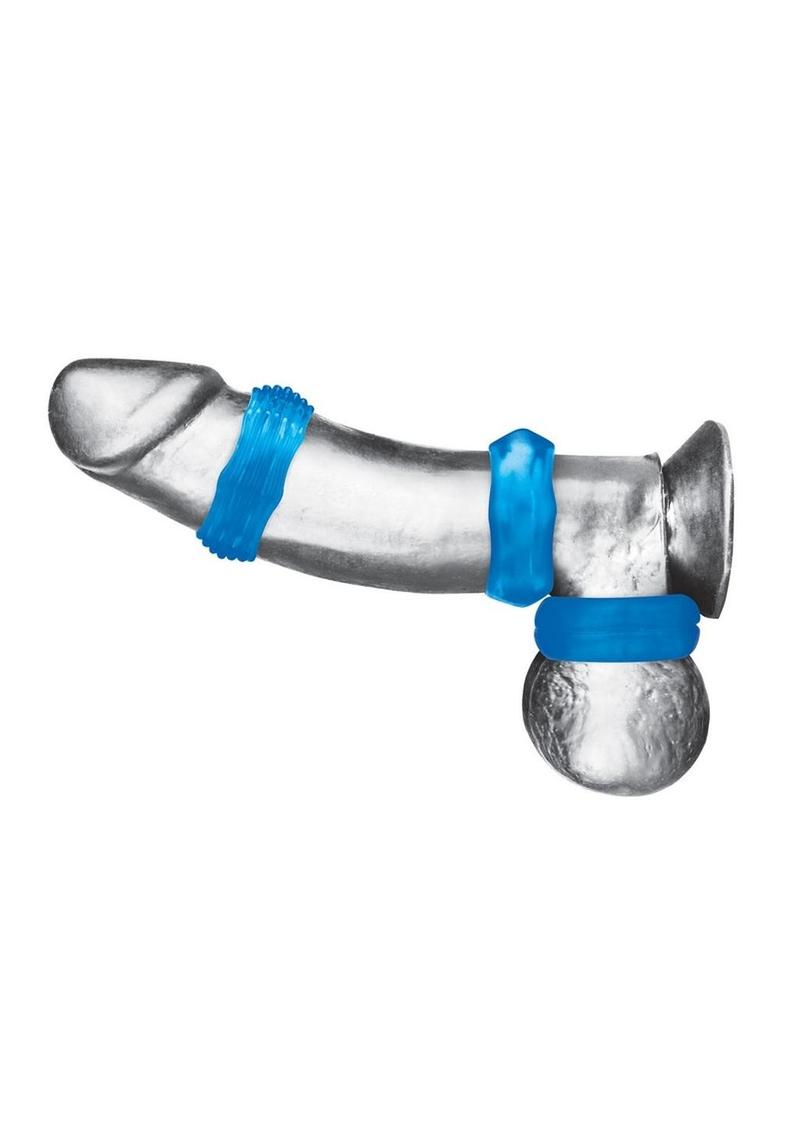 Blue Line Nuts and Bolts Stretch Cock Ring