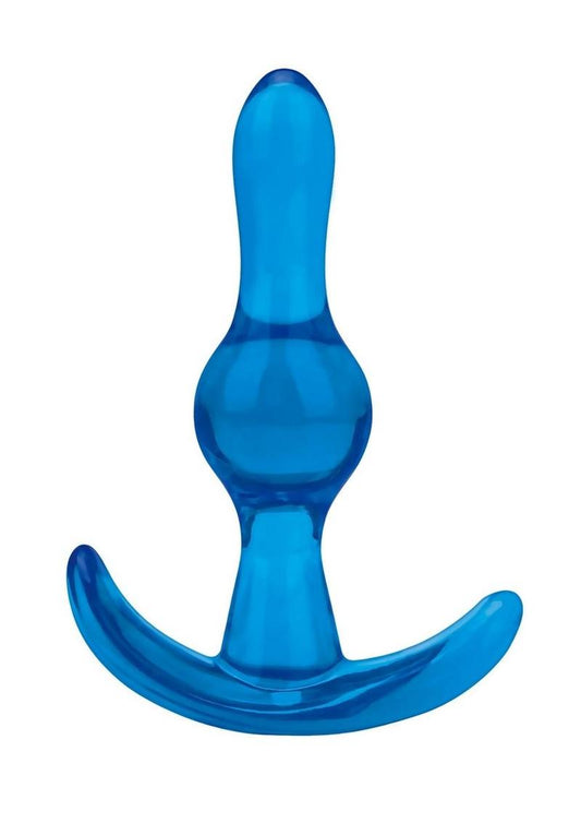 Blue Line Tear Drop Butt Plug - Blue - 3.5in