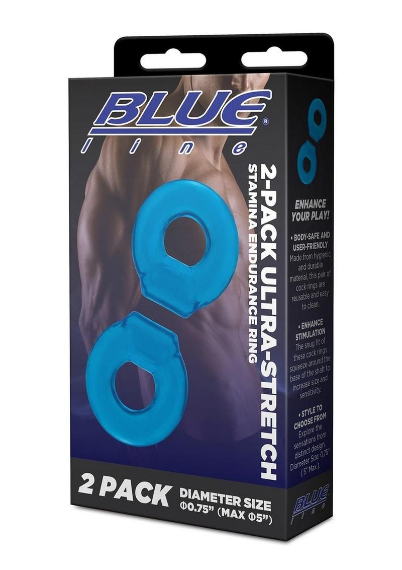 Blue Line Ultra-Stretch Stamina Endurance Ring - Blue - 2 Pack
