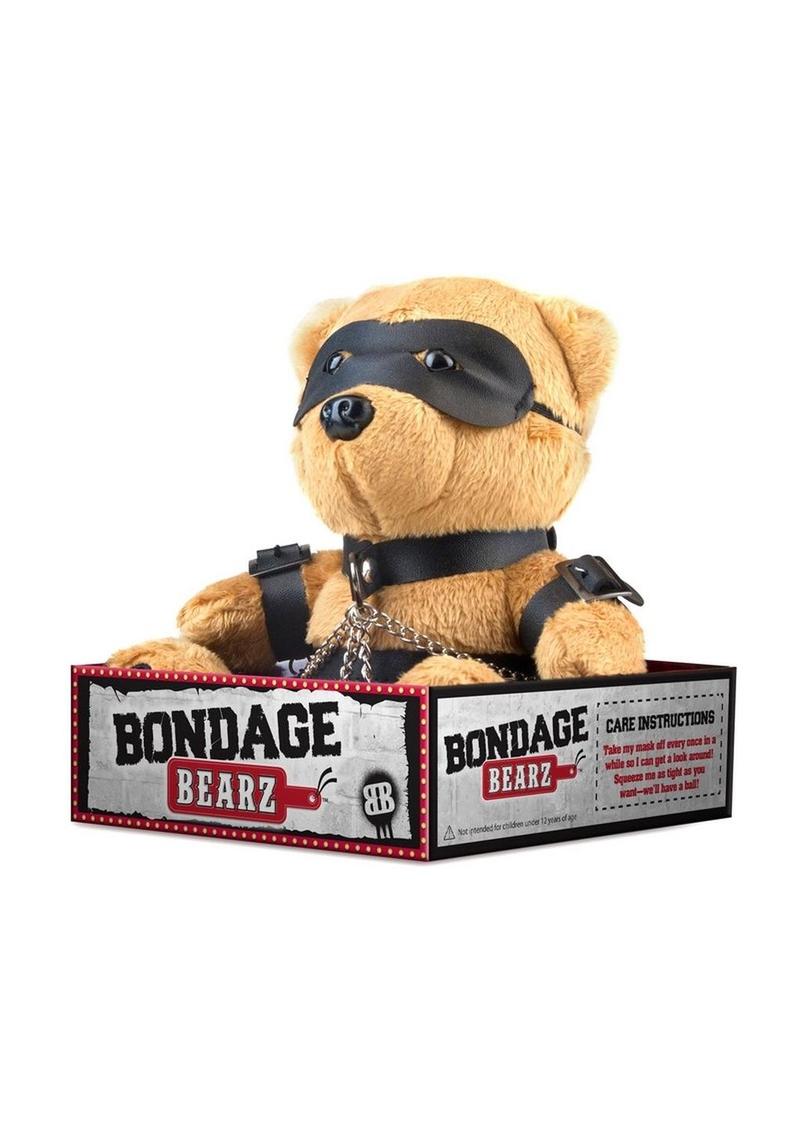 Bondage Bearz Charlie Chains Stuffed Animal - Black/Brown