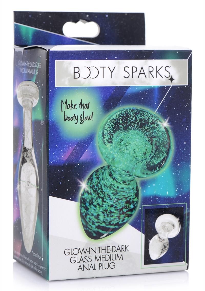 Booty Sparks Glow In The Dark Glass Anal Plug Booty Sparks Glow In The Dark Glass Anal Plug