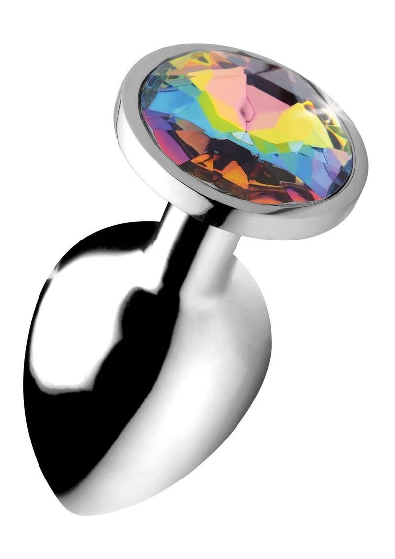 Booty Sparks Rainbow Prism Gem Anal Plug - Multicolor - Large