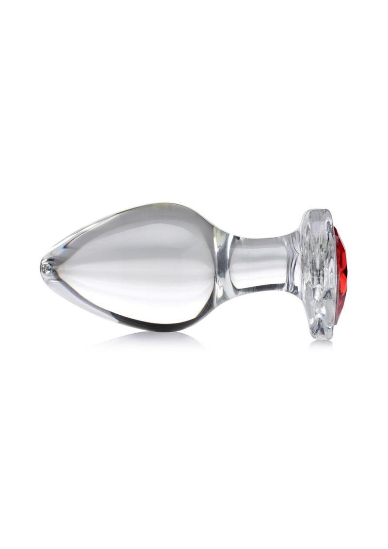 Booty Sparks Red Heart Gem Glass Anal Plug