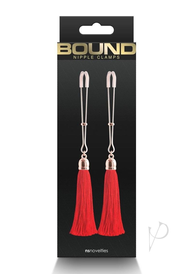 Bound Nipple Clamps T1 - Metal/Red/Rose Gold