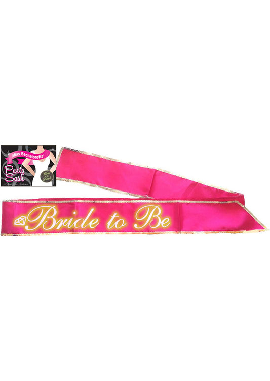 Bride-To-Be's Glow In The Dark Party Sash - Glow In The Dark/Hot Pink/Pink