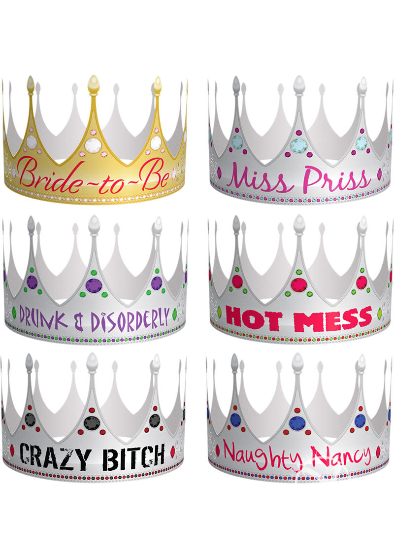 Bride-To-Be's Party Crowns - 6 Per Pack