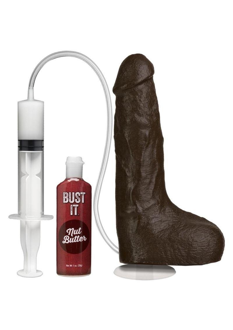 Bust It Squirting Dildo - Black - 8.5in