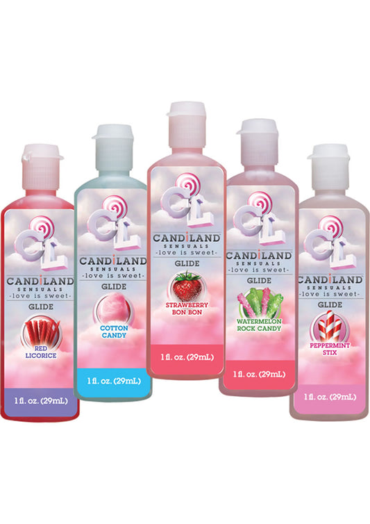 Candiland Sensuals Flavored Body Glide Water Wased Lubricant - 1 Oz - 5 Pack