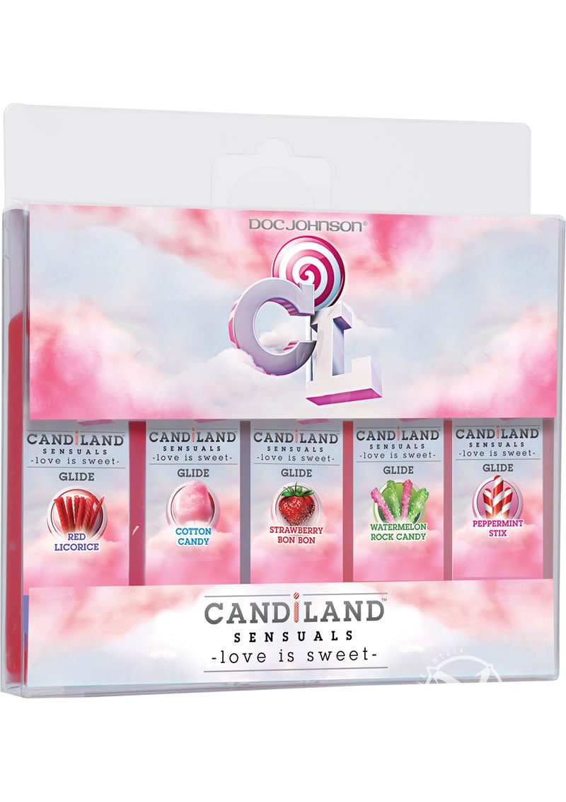 Candiland Sensuals Flavored Body Glide Water Wased Lubricant - 1 Oz - 5 Pack