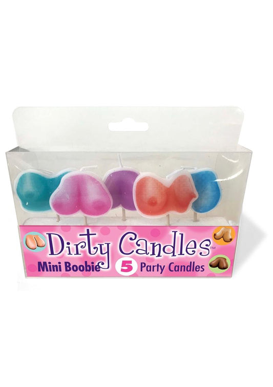 Candyprints Dirty Candles Boobie Party Candles - Assorted Colors - 5 Per Pack