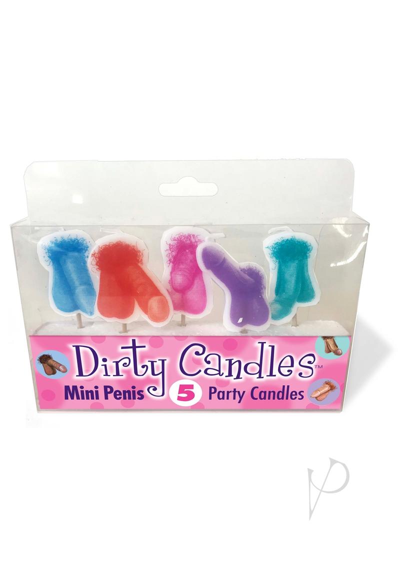 Candyprints Dirty Candles Penis Party Candles - Assorted Colors - 5 Per Pack